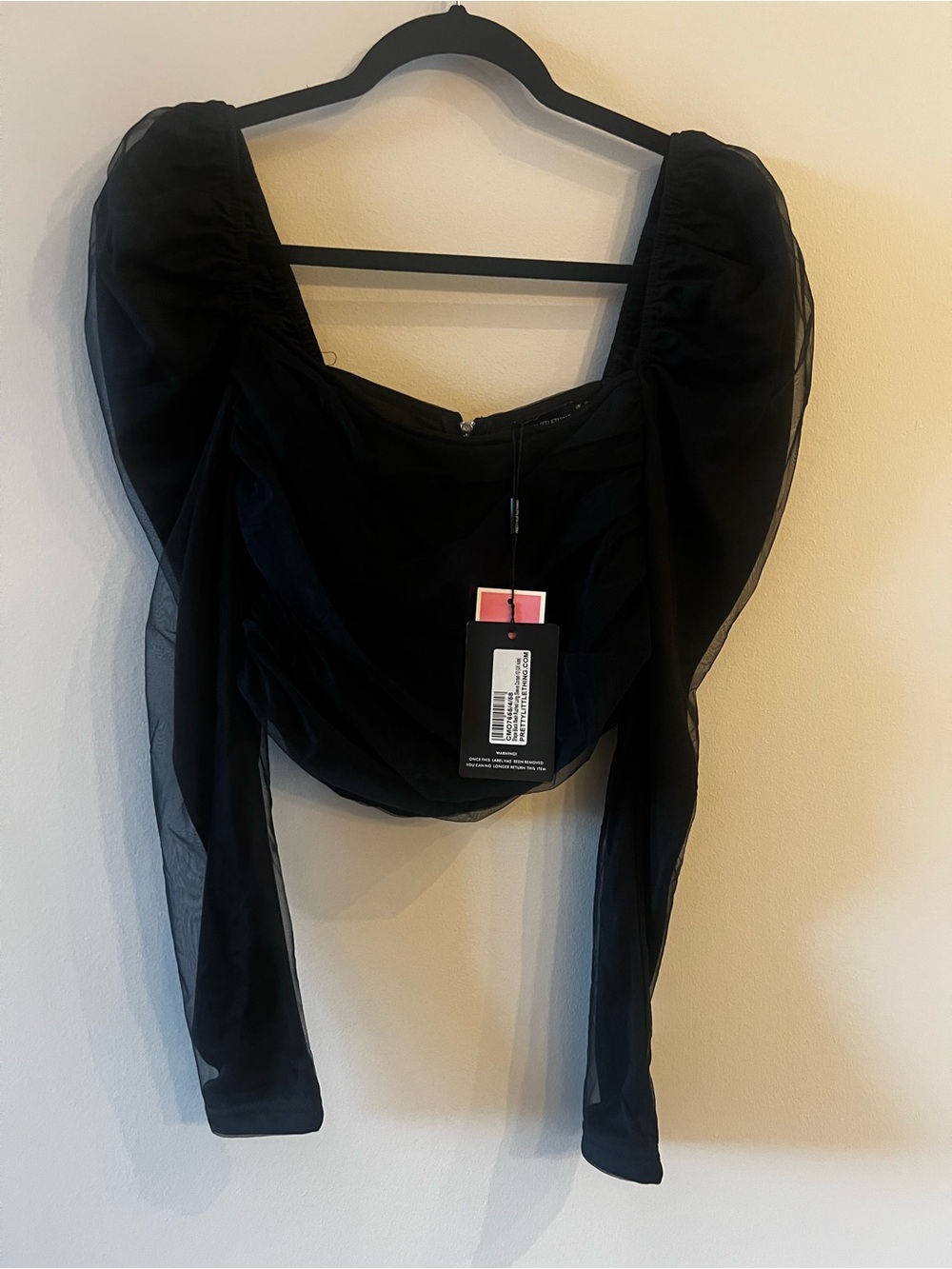 PrettyLittleThing Black Ruched Corset top